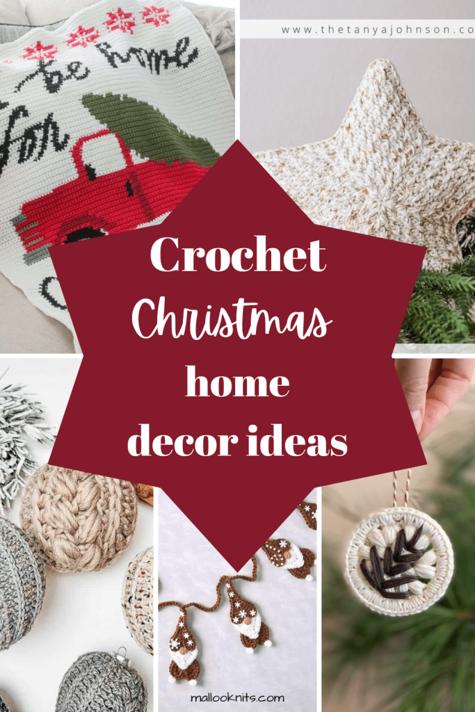 From crochet Christmas tree skirts, to Christmas stockings, pillows, potholders and garlands, this list has everything you'll need to decorate your home these holiday season.
